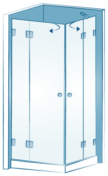 Eckdusche mit Eckeinstieg